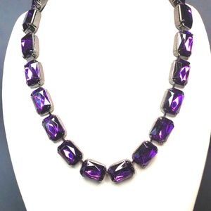 Joan Rivers Small Amethyst Lucite Gem Necklace